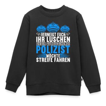 Polizei Polizist - Kinder Premium Organic Sweatshirt - Schwarz - Vorne - AI Model Kid Female (0cm)