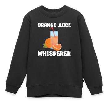 Chuchoteur de jus d’orange - Sweat Premium enfant bio - noir - Devant - AI Model Kid Female (0cm)
