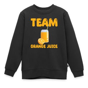 Jus d’orange de l’équipe - Sweat Premium enfant bio - noir - Devant - AI Model Kid Female (0cm)