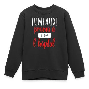 jumeaux promo à l hôpital - Sweat Premium enfant bio - noir - Devant - AI Model Kid Female (0cm)