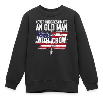 Archery Bow Archer Vintage - Kinder Premium Organic Sweatshirt - Schwarz - Vorne - AI Model Kid Female (0cm)
