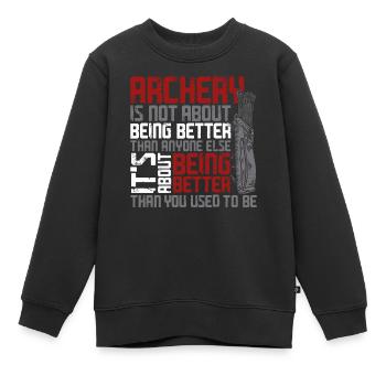 Arc Archer Archer Vintage Archer - Sweat Premium enfant bio - noir - Devant - AI Model Kid Female (0cm)