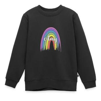 ADALYN Rainbow Cursive - Kids Premium Organic Sweatshirt - black - Front - AI Model Kid Female (0cm)