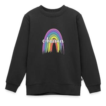 ARIANA Rainbow Cursive - Kids Premium Organic Sweatshirt - black - Front - AI Model Kid Female (0cm)