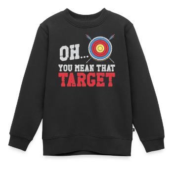 Archery Bow Archer Vintage Target - Sweat Premium enfant bio - noir - Devant - AI Model Kid Female (0cm)