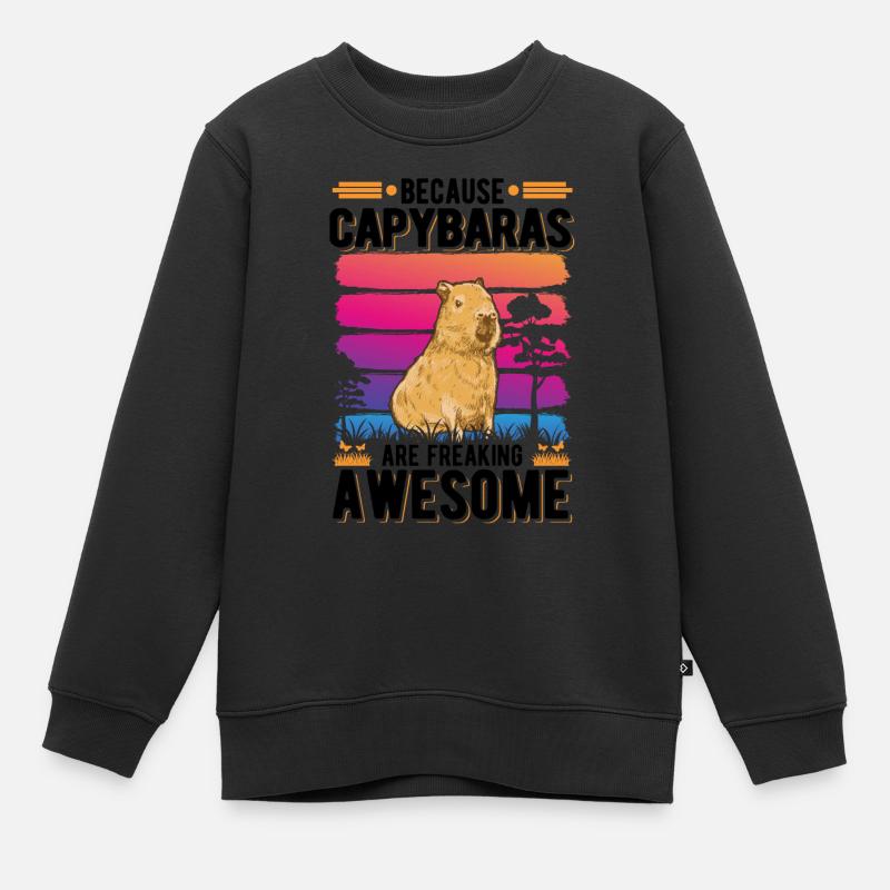 Capybara Cadeau Capibara Capybara - Sweat Premium enfant bio - noir