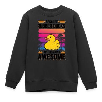 Canard en caoutchouc Cadeau Canard Grinçant Canard Bain Canard - Sweat Premium enfant bio - noir - Devant - AI Model Kid Female (0cm)