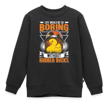 Canard en caoutchouc Cadeau Canard Grinçant Canard Bain Canard - Sweat Premium enfant bio - noir - Devant - AI Model Kid Female (0cm)