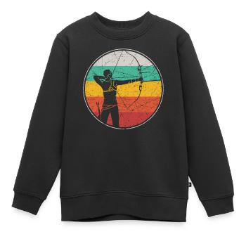 Archery Bow Archer Retro Vintage - Kinder Premium Organic Sweatshirt - Schwarz - Vorne - AI Model Kid Female (0cm)