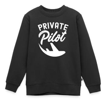 Jet de pilote privé Petit avion Avion léger - Sweat Premium enfant bio - noir - Devant - AI Model Kid Female (0cm)