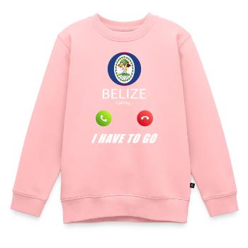 Le Belize appelle les drapeaux lusiger en disant - Sweat Premium enfant bio - rose - Devant - AI Model Kid Female (0cm)