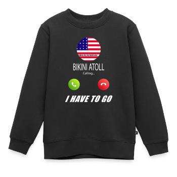 L’atoll de Bikini appelle les drapeaux lusiger - Sweat Premium enfant bio - noir - Devant - AI Model Kid Female (0cm)