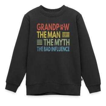 Grandpaw Man Myth Bad Influence Opa Hundefreund - Kinder Premium Organic Sweatshirt - Schwarz - Vorne - AI Model Kid Female (0cm)