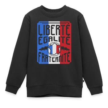 Frankreich - Kinder Premium Organic Sweatshirt - Schwarz - Vorne - AI Model Kid Female (0cm)