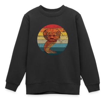 Schlange Geschenk Tier Reptil Cobra Python Boa - Kinder Premium Organic Sweatshirt - Schwarz - Vorne - AI Model Kid Female (0cm)