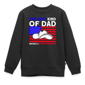 Papa Policier Du Service de Police Policier - Sweat Premium enfant bio - noir - Devant - AI Model Kid Female (0cm)