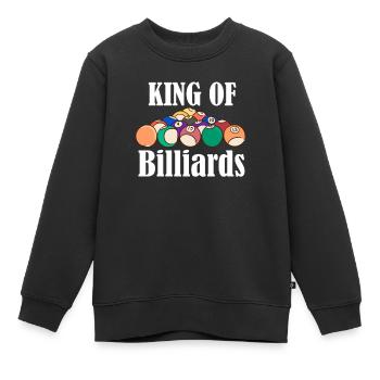 King Of Billiard BillardSjoueur de billard sportif en file d’attente - Sweat Premium enfant bio - noir - Devant - AI Model Kid Female (0cm)