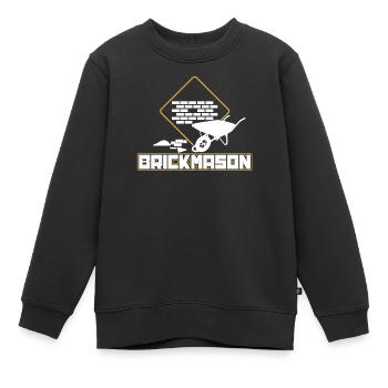 Maçon Artisan Brique Maçonnerie - Sweat Premium enfant bio - noir - Devant - AI Model Kid Female (0cm)