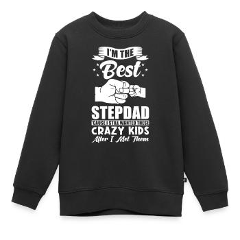 Beau-père meilleur beau-père - Sweat Premium enfant bio - noir - Devant - AI Model Kid Female (0cm)