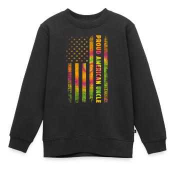 Amerika Onkel - Kinder Premium Organic Sweatshirt - Schwarz - Vorne - AI Model Kid Female (0cm)