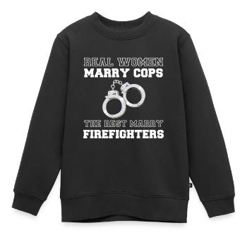 Des femmes épousent des flics menottes à la police - Sweat Premium enfant bio - noir - Devant - AI Model Kid Female (0cm)