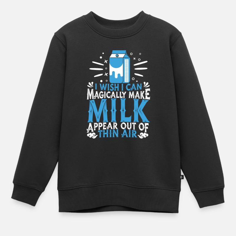Milch Kuh Milchbauer - Kinder Premium Organic Sweatshirt - Schwarz