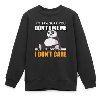 Drôle d’idée cadeau panda - Sweat Premium enfant bio - noir - Devant - AI Model Kid Female (0cm)