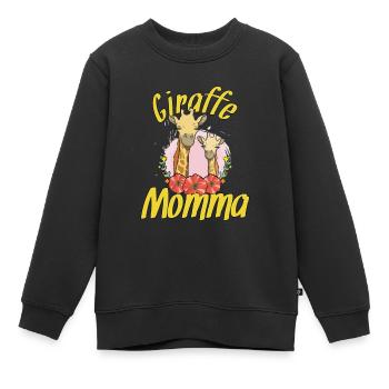 Giraffe mama - Kids Premium Organic Sweatshirt - black - Front - AI Model Kid Female (0cm)
