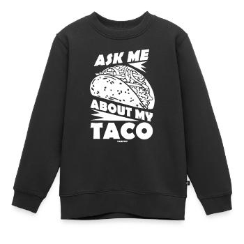 Posez-moi des questions sur mon taco - Sweat Premium enfant bio - noir - Devant - AI Model Kid Female (0cm)