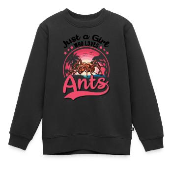 Fourmis Fille Fourmis Ferme fourmis Fourmis de feu - Sweat Premium enfant bio - noir - Devant - AI Model Kid Female (0cm)