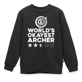 Archery Bow Archer Target World's - Sweat Premium enfant bio - noir - Devant - AI Model Kid Female (0cm)