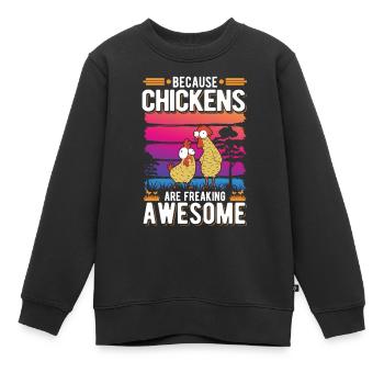Poulailler d’éleveur de poulet - Sweat Premium enfant bio - noir - Devant - AI Model Kid Female (0cm)