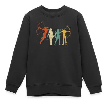 Arc de tir à l’arc Archer Rétro Vintage - Sweat Premium enfant bio - noir - Devant - AI Model Kid Female (0cm)