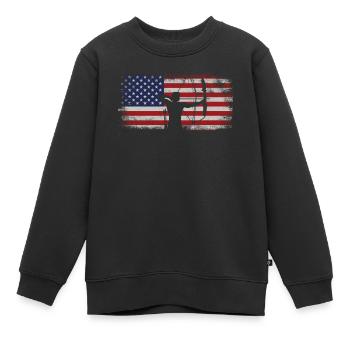 Archer Archer Archer Usa Américain - Sweat Premium enfant bio - noir - Devant - AI Model Kid Female (0cm)
