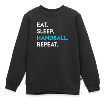 manger du sommeil handball répéter - Sweat Premium enfant bio - noir - Devant - AI Model Kid Female (0cm)