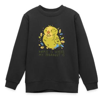 Budgie Bird Propriétaire Bird Cockatiel - Sweat Premium enfant bio - noir - Devant - AI Model Kid Female (0cm)