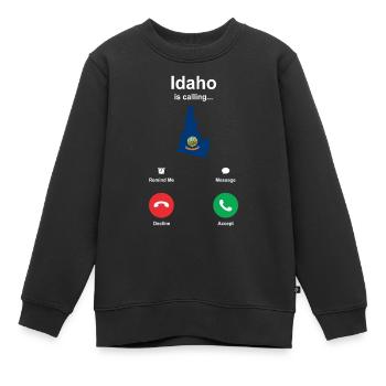 Idaho - Kinder Premium Organic Sweatshirt - Schwarz - Vorne - AI Model Kid Female (0cm)