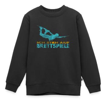 Ich steh auf Brettspiele. Wakeboard Lifestyle - Kinder Premium Organic Sweatshirt - Schwarz - Vorne - AI Model Kid Female (0cm)