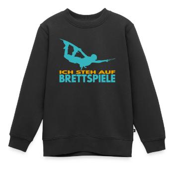 Ich steh auf Brettspiele. Wakeboard Lifestyle - Kinder Premium Organic Sweatshirt - Schwarz - Vorne - AI Model Kid Female (0cm)