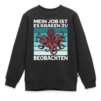 Meeresbiologe Kraken Meeresforscher Oktopus - Kinder Premium Organic Sweatshirt - Schwarz - Vorne - AI Model Kid Female (0cm)