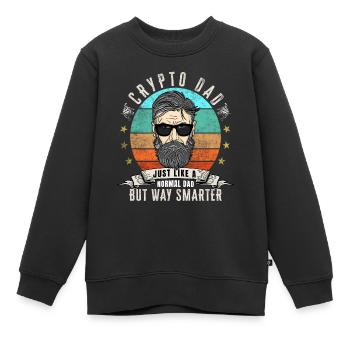 Crypto Dad wie ein normaler Dad - Kinder Premium Organic Sweatshirt - Schwarz - Vorne - AI Model Kid Female (0cm)