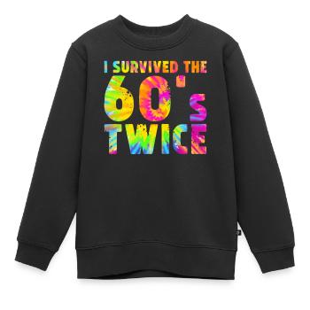 J’ai survécu deux fois aux années 60 - Sweat Premium enfant bio - noir - Devant - AI Model Kid Female (0cm)