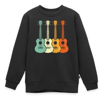 Ukulele - Kinder Premium Organic Sweatshirt - Schwarz - Vorne - AI Model Kid Female (0cm)