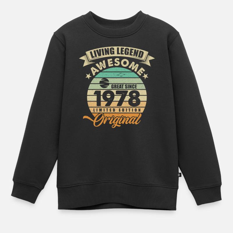 1978 Geburtstag Retro Orginal - Kinder Premium Organic Sweatshirt - Schwarz
