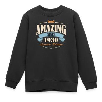 1930 - Kinder Premium Organic Sweatshirt - Schwarz - Vorne - AI Model Kid Female (0cm)