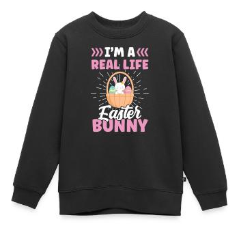 Ich Bin Ein Echter Osterhase Osterfest Ostern - Kinder Premium Organic Sweatshirt - Schwarz - Vorne - AI Model Kid Female (0cm)