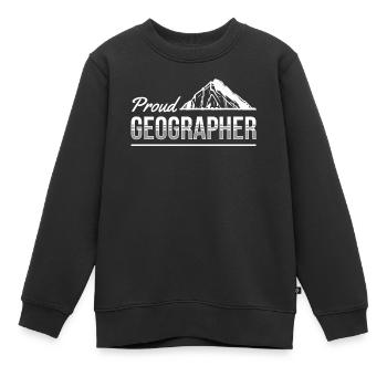 Fier étudiant en géographie géographie géographie - Sweat Premium enfant bio - noir - Devant - AI Model Kid Female (0cm)