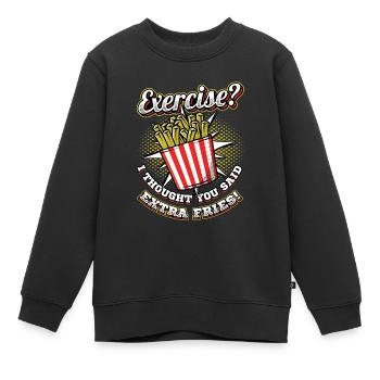 Extra Pommes Frites - Kinder Premium Organic Sweatshirt - Schwarz - Vorne - AI Model Kid Female (0cm)