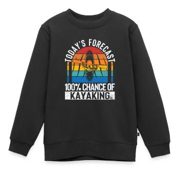 Drôle de kayak Nautique La prédiction d’aujourd’hui 100% Chance - Sweat Premium enfant bio - noir - Devant - AI Model Kid Female (0cm)