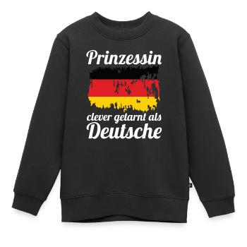 Prinzessin Deutscher Deutsches Deutschland - Kinder Premium Organic Sweatshirt - Schwarz - Vorne - AI Model Kid Female (0cm)